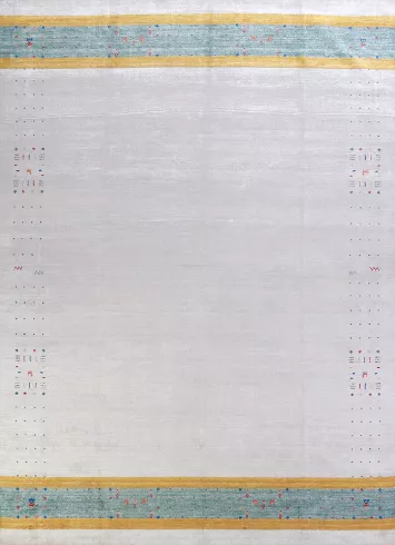 Silver Gray Handmade Gabbeh Indian Area Rug 9x12