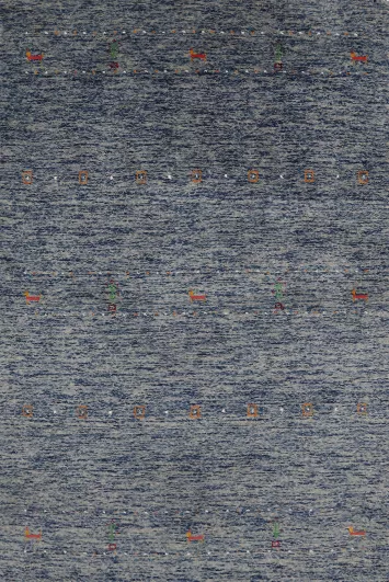 Tribal Blue Gabbeh Indian Accent Rug 4x6