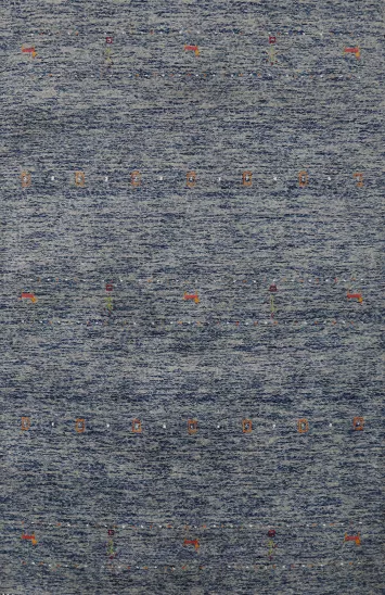 Blue Tribal Wool Gabbeh Indian Rug 4x6