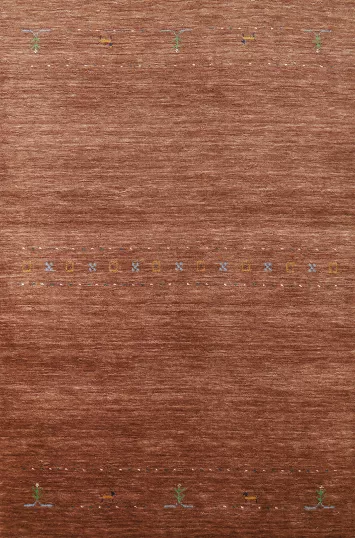 Brown Handmade Gabbeh Oriental Rug 4x6