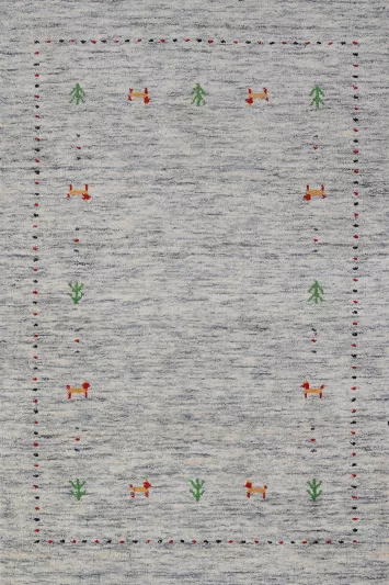 Tribal Wool Gabbeh Indian Accent Rug 3x5