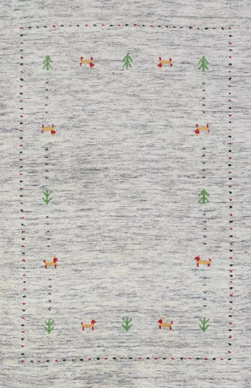Handmade Wool Gabbeh Indian Rug 3x5