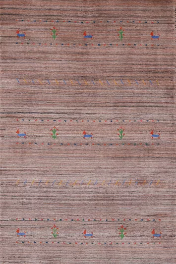 Striped Wool Tribal Gabbeh Oriental Rug 3x5