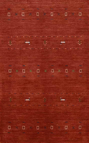Orange Wool Tribal Gabbeh Oriental Rug 3x5