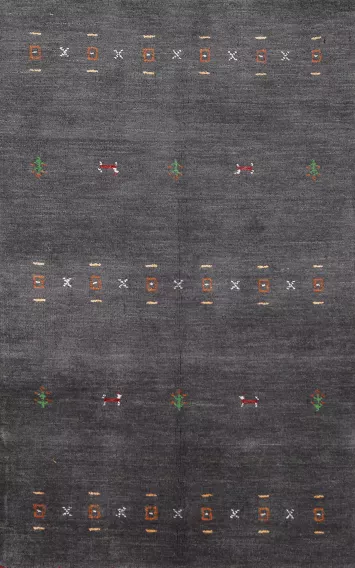 Tribal Gray Gabbeh Oriental Rug 3x5