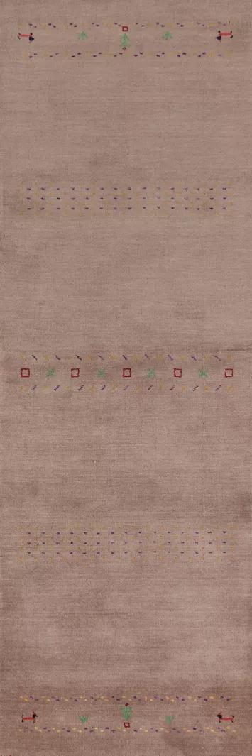 Handmade Gabbeh Indian Runner Rug 3x10