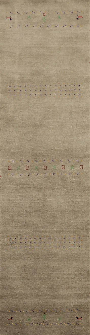 Handmade Gabbeh Indian Runner Rug 3x10