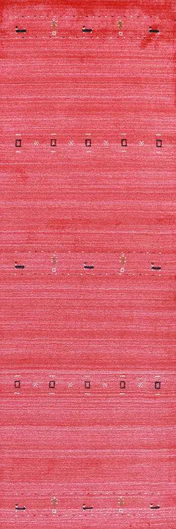 Striped Wool Tribal Gabbeh Indian Runner Rug 3x10