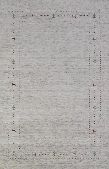 Tribal Wool Gabbeh Indian Area Rug 5x8