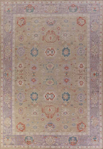 Vegetable Dye Oushak Turkish Large Rug 10x14
