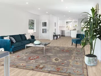 Vegetable Dye Gray Oushak Turkish Area Rug 8x10