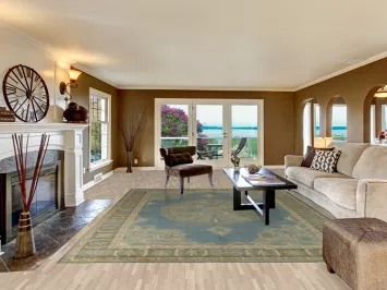 Vegetable Dye Blue Oushak Turkish Area Rug 9x12