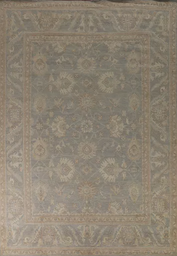 Vegetable Dye Gray Oushak Turkish Area Rug 9x12