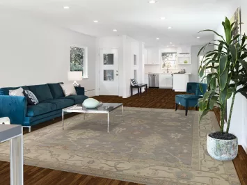 Vegetable Dye Floral Oushak Turkish Area Rug 9x12