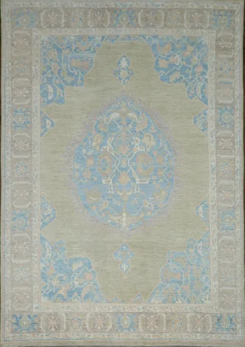 Vegetable Dye Oushak Turkish Area Rug 9x12