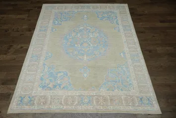 Vegetable Dye Oushak Turkish Area Rug 9x12