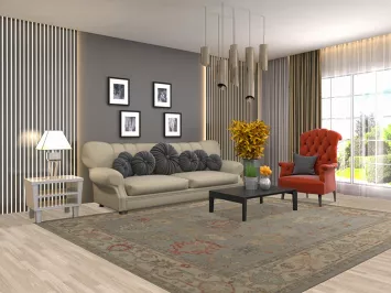 Vegetable Dye Floral Oushak Turkish Area Rug 8x10