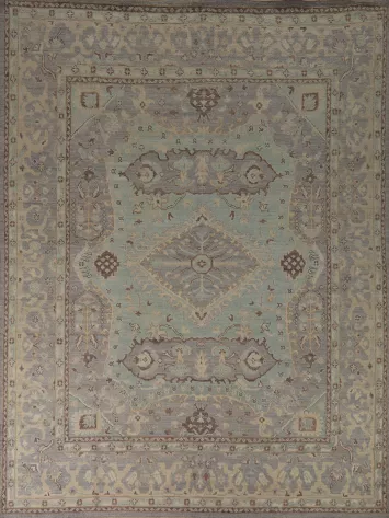 Vegetable Dye Oushak Turkish Area Rug 8x9