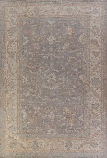 Vegetable Dye Oushak Turkish Large Rug 10x14
