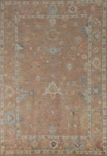 Vegetable Dye Oushak Turkish Area Rug 6x9