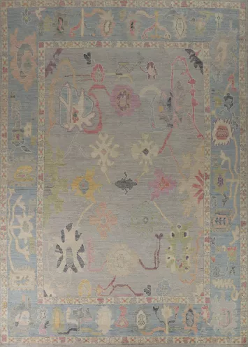 Vegetable Dye Oushak Turkish Area Rug 9x12