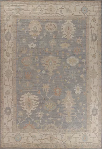 Vegetable Dye Oushak Turkish Area Rug 9x12