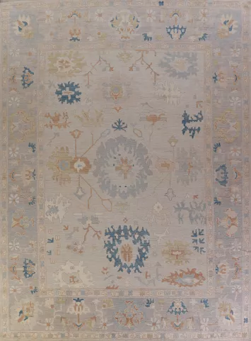 Vegetable Dye Oushak Turkish Large Rug 12x15