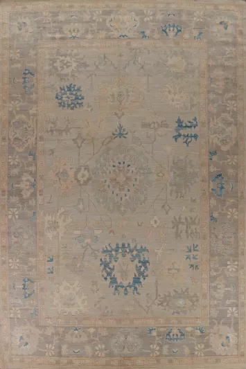 Vegetable Dye Oushak Turkish Large Rug 10x14