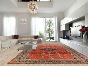 Pre-1900 Vegetable Dye Sultanabad Persian Large Rug 12x18