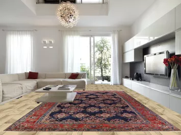 Antique Vegetable Dye Sarouk Mohajeran Persian Large Rug 11x19