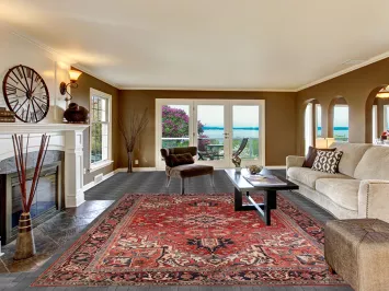 Vegetable Dye Wool Geometric Heriz Serapi Persian Area Rug 9x12