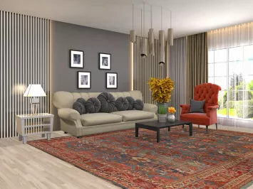 Pre-1900 Vegetable Dye Heriz Bakhshayesh Persian Area Rug 9x11