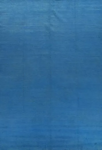 Sky Blue Solid Wool Gabbeh Vegetable Dye Area Rug 10x13