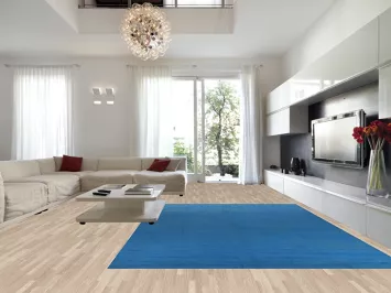 Sky Blue Solid Wool Gabbeh Vegetable Dye Area Rug 10x13