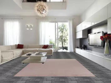 Lavender Wool Striped Gabbeh Persian Area Rug 9x12