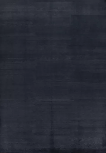 Navy Blue Modern Wool Solid Gabbeh Persian Area Rug 9x12