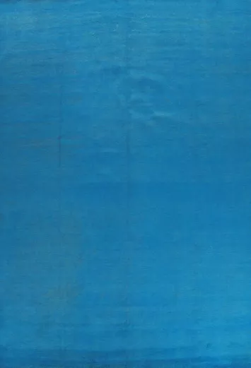 Sky Blue Solid Wool Gabbeh Vegetable Dye Large Rug 10x14