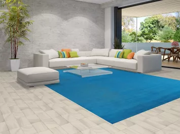 Sky Blue Solid Wool Gabbeh Vegetable Dye Large Rug 10x14