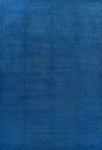 Solid Blue Vegetable Dye Gabbeh Persian Large Rug 10x14