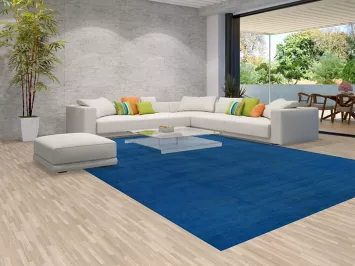 Solid Blue Vegetable Dye Gabbeh Persian Large Rug 10x14