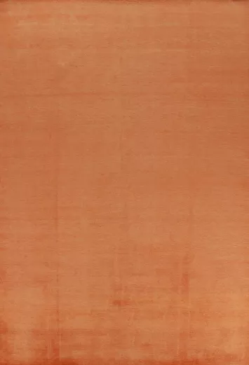 Solid Wool Orange Gabbeh Persian Area Rug 9x12