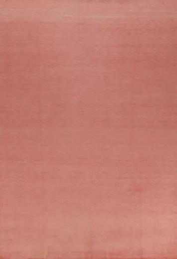 Solid Wool Pink Gabbeh Persian Area Rug 9x12