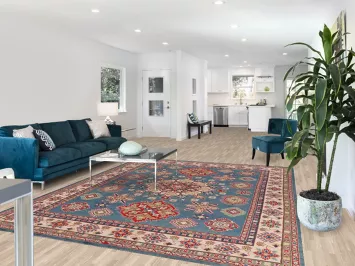 Blue Vegetable Dye Wool Kazak Oriental Area Rug 8x10