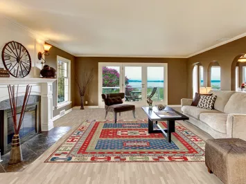 Vegetable Dye Geometric Kazak Oriental Area Rug 8x11