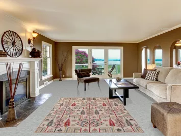 All-Over Ivory Handmade Kazak Oriental Area Rug 6x8