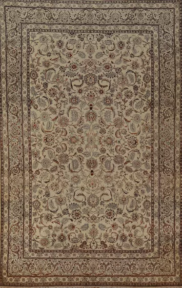 Vintage Floral Tabriz Persian Area Rug 7x11