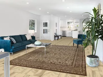 Vintage Floral Tabriz Persian Area Rug 7x11