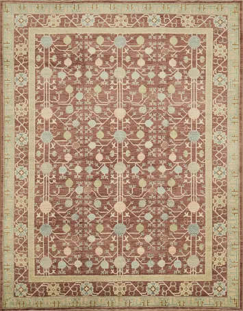 Vegetable Dye Oushak Turkish Area Rug 9x12