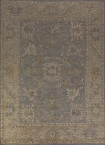 Vegetable Dye Wool Oushak Turkish Area Rug 9x12