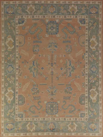 Handmade Wool Oushak Vegetable Dye Area Rug 8x10